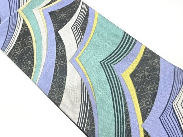 JAPANESE FUKURO OBI / WOVEN ABSTRACT WAVY STRIPE